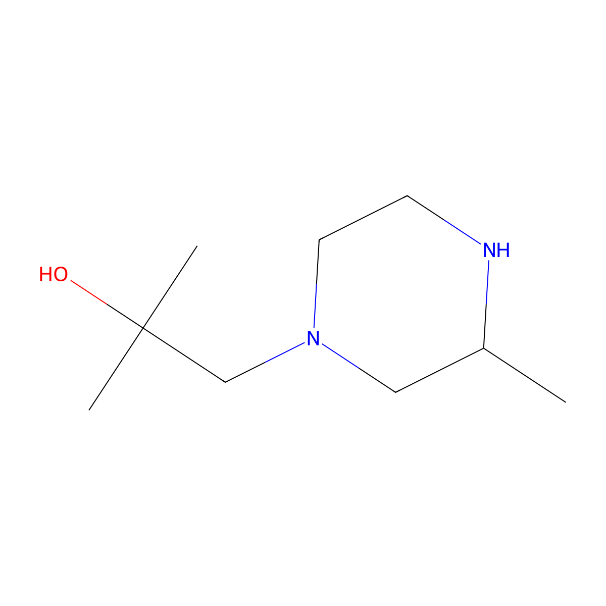 2-Methyl-1-(3-methylpiperazin-1-yl)propan-2-ol molecular structure, CAS 1492431-23-8