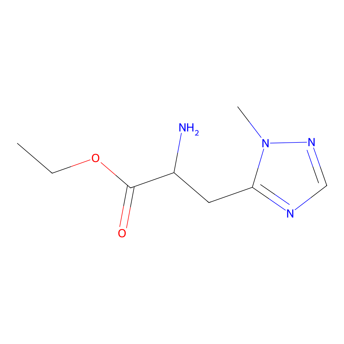 ethyl 2-amino-3-(1-methyl-1H-1,2,4-triazol-5-yl)propanoate molecular structure, CAS 1492444-20-8