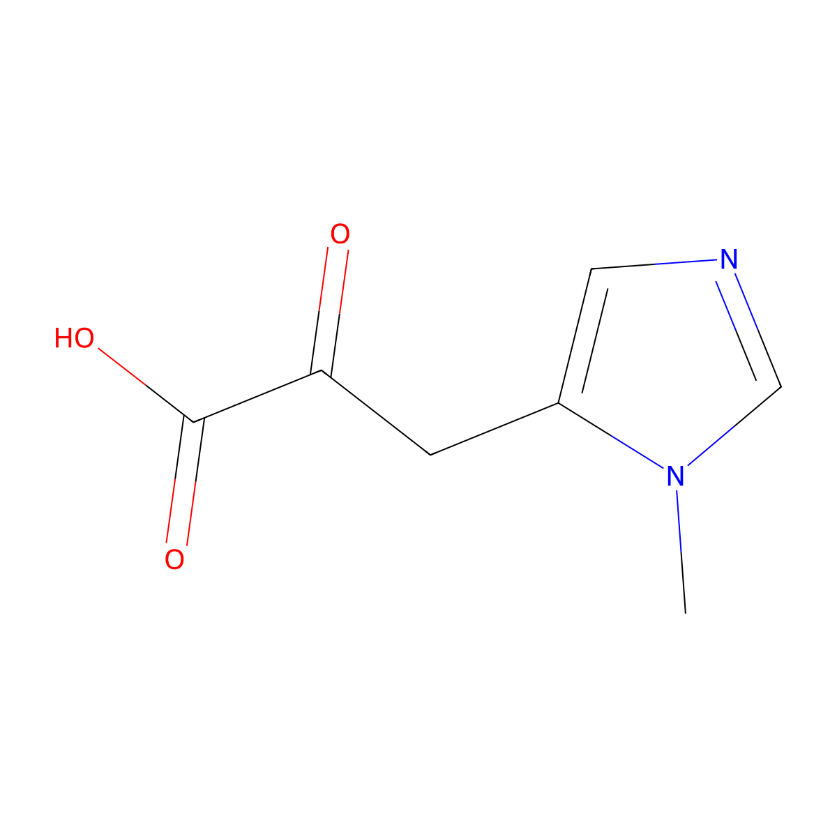 3-(1-methyl-1H-imidazol-5-yl)-2-oxopropanoic acid molecular structure, CAS 1492453-35-6