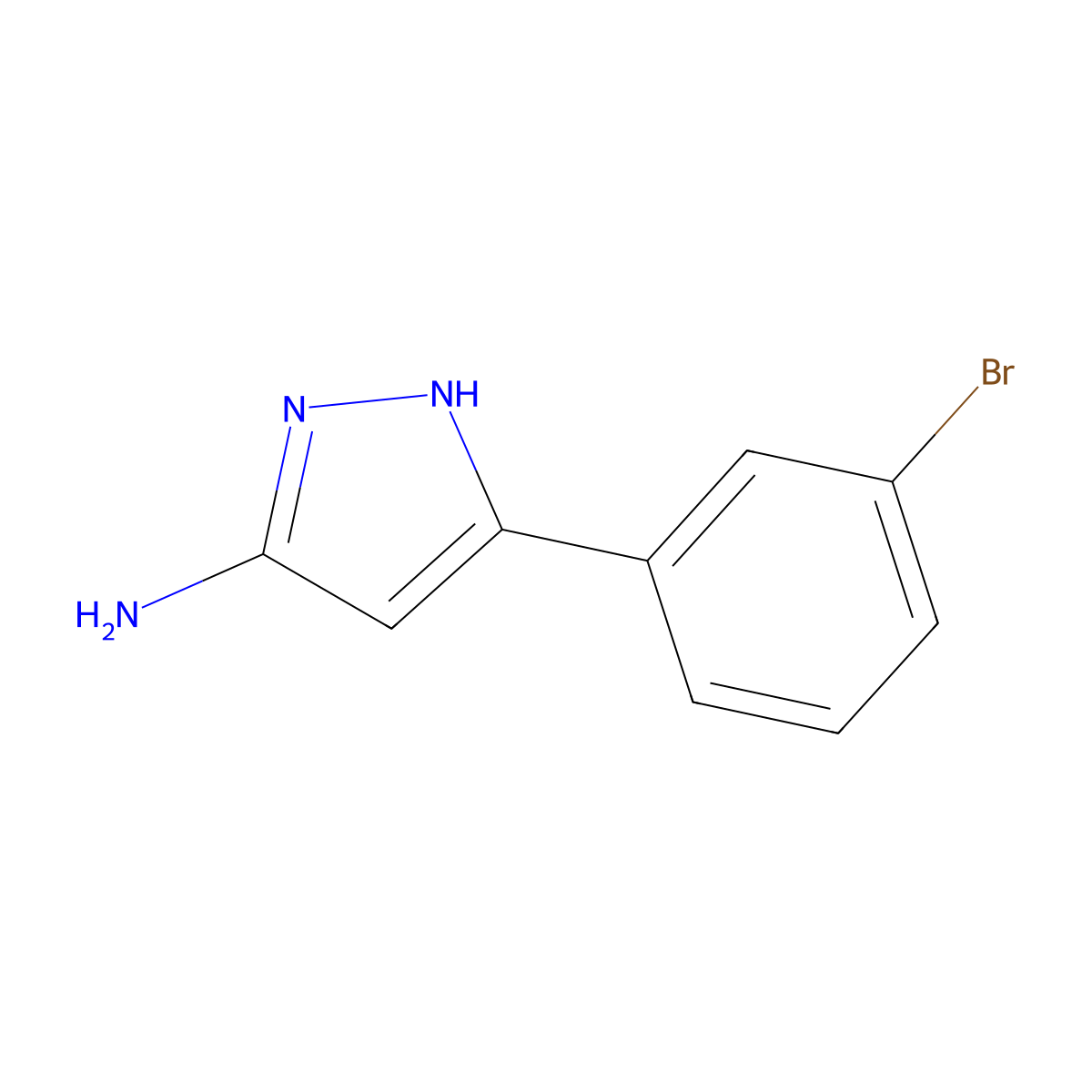 5-(3-Bromo-phenyl)-2h-pyrazol-3-ylamine molecular structure, CAS 149246-81-1