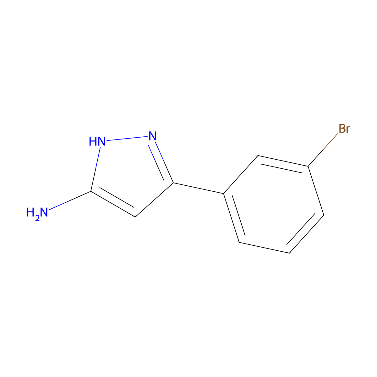 5-(3-Bromo-phenyl)-2h-pyrazol-3-ylamine molecular structure, CAS 149246-81-1