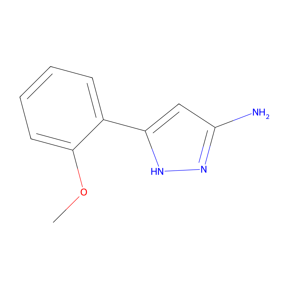 3-(2-methoxyphenyl)-1H-pyrazol-5-amine molecular structure, CAS 149246-82-2