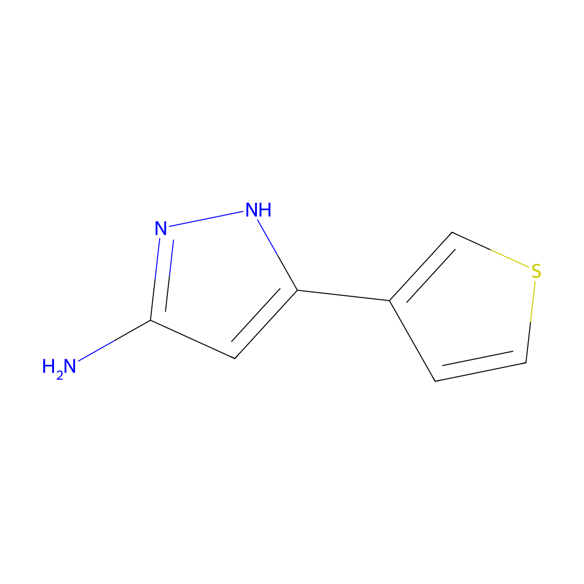 3-(thiophen-3-yl)-1H-pyrazol-5-amine molecular structure, CAS 149246-86-6