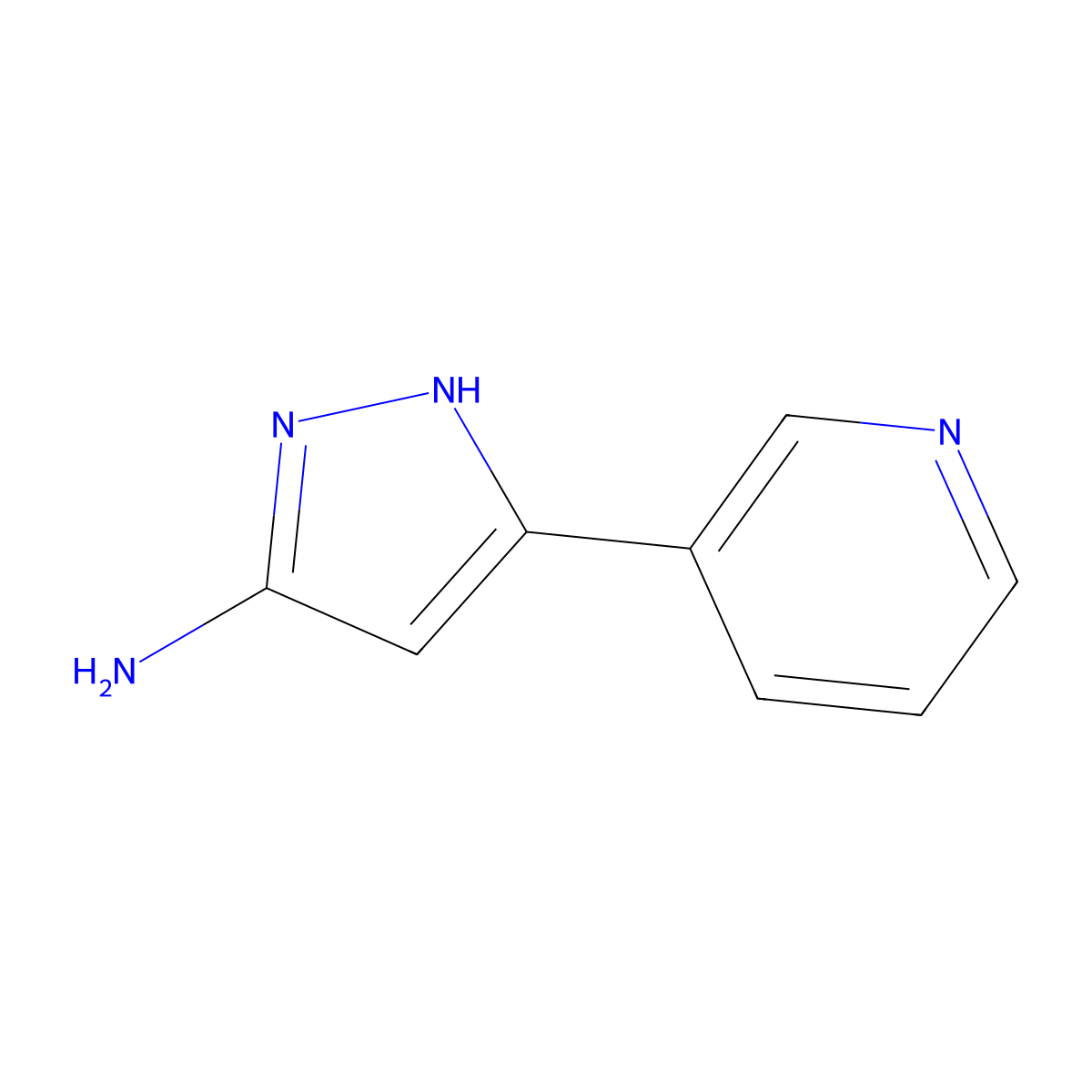 5-Pyridin-3-yl-2H-pyrazol-3-ylamine molecular structure, CAS 149246-87-7