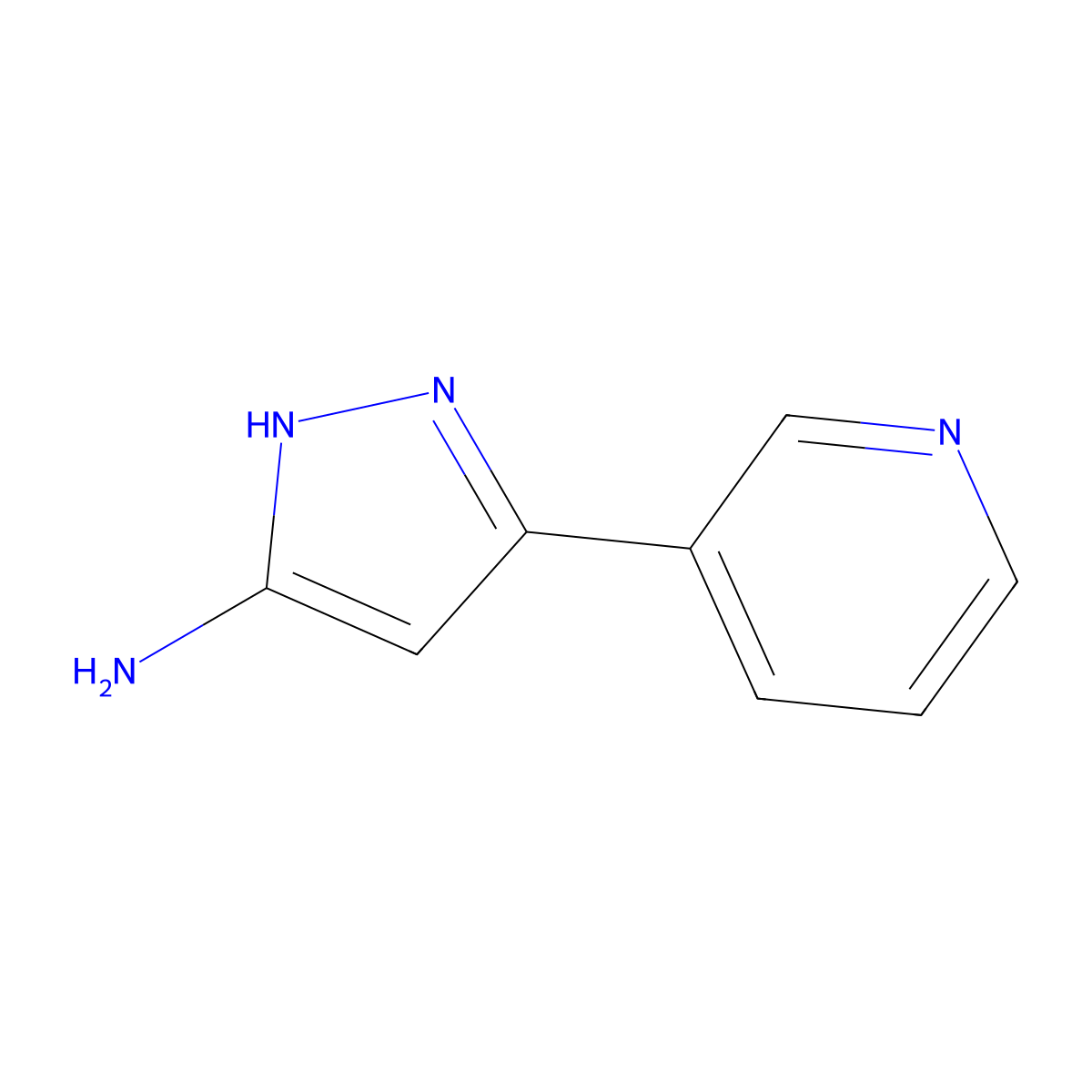 5-Pyridin-3-yl-2H-pyrazol-3-ylamine molecular structure, CAS 149246-87-7
