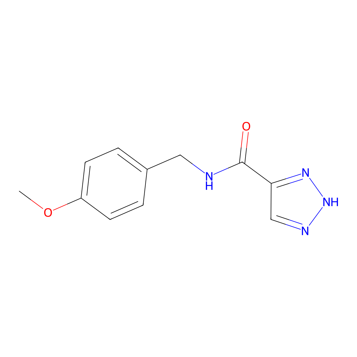 N-(4-methoxybenzyl)-1H-1,2,3-triazole-5-carboxamide molecular structure, CAS 1492481-26-1
