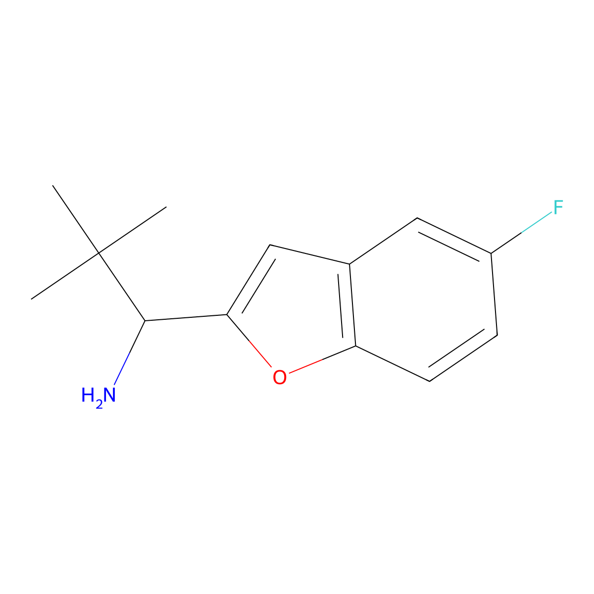 1-(5-Fluorobenzofuran-2-yl)-2,2-dimethylpropan-1-amine molecular structure, CAS 1492488-71-7