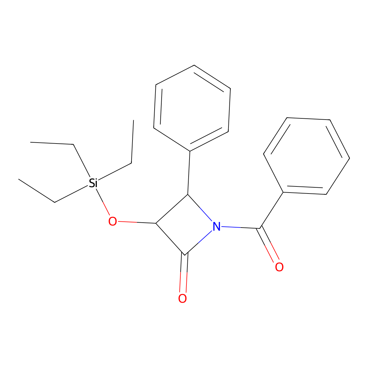 (3R,4S)-1-Benzoyl-4-phenyl-3-[(triethylsilyl)oxy]-2-azetidinone molecular structure, CAS 149249-91-2