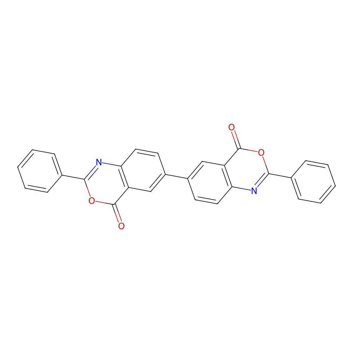 6-(4-Oxo-2-phenyl-3,1-benzoxazin-6-yl)-2-phenyl-3,1-benzoxazin-4-one molecular structure, CAS 14925-73-6