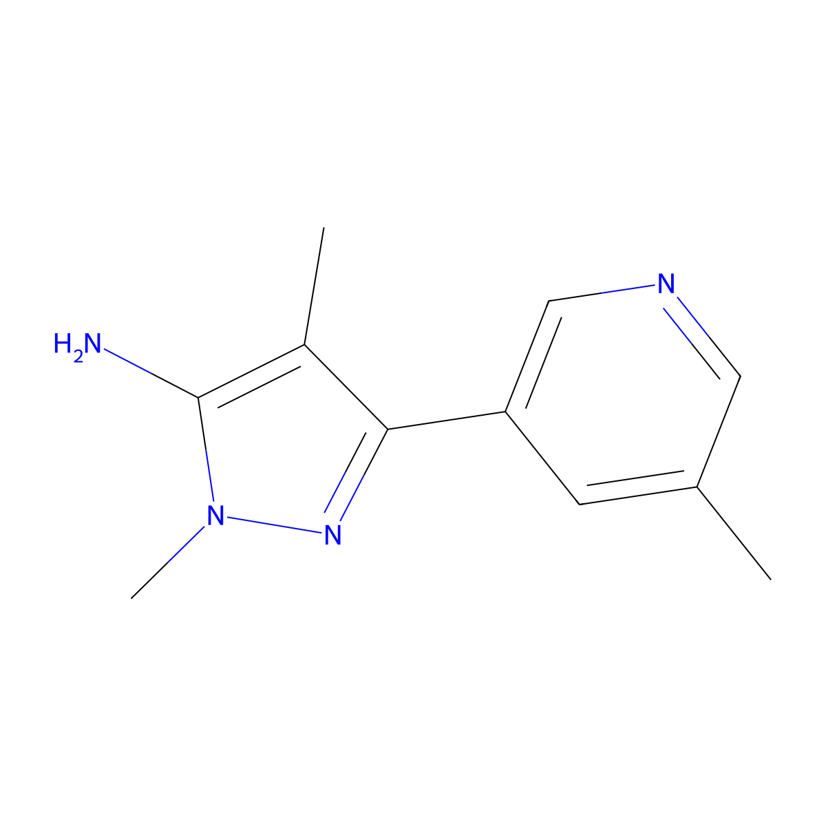 1,4-Dimethyl-3-(5-methylpyridin-3-yl)-1h-pyrazol-5-amine molecular structure, CAS 1492516-71-8