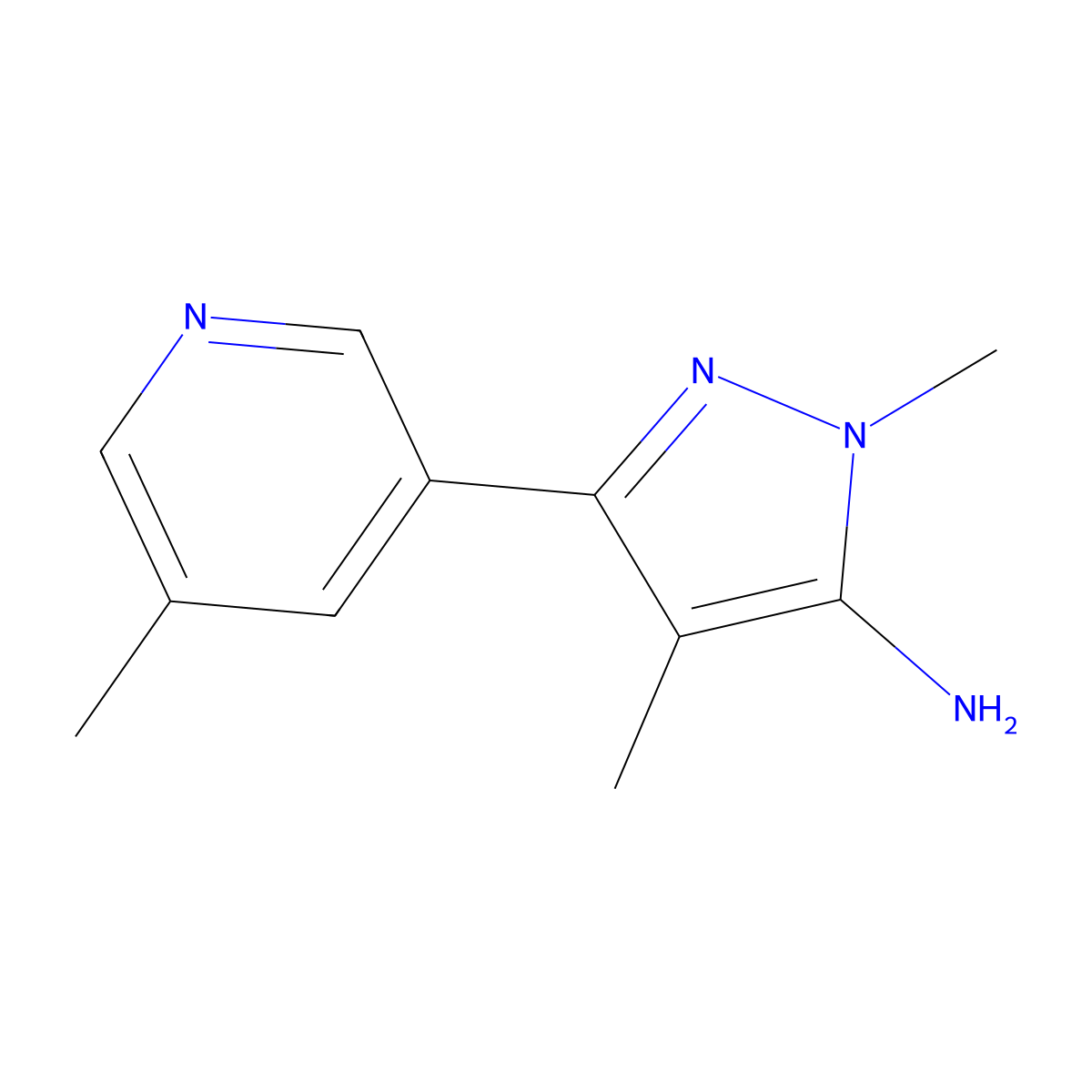 1,4-Dimethyl-3-(5-methylpyridin-3-yl)-1h-pyrazol-5-amine molecular structure, CAS 1492516-71-8