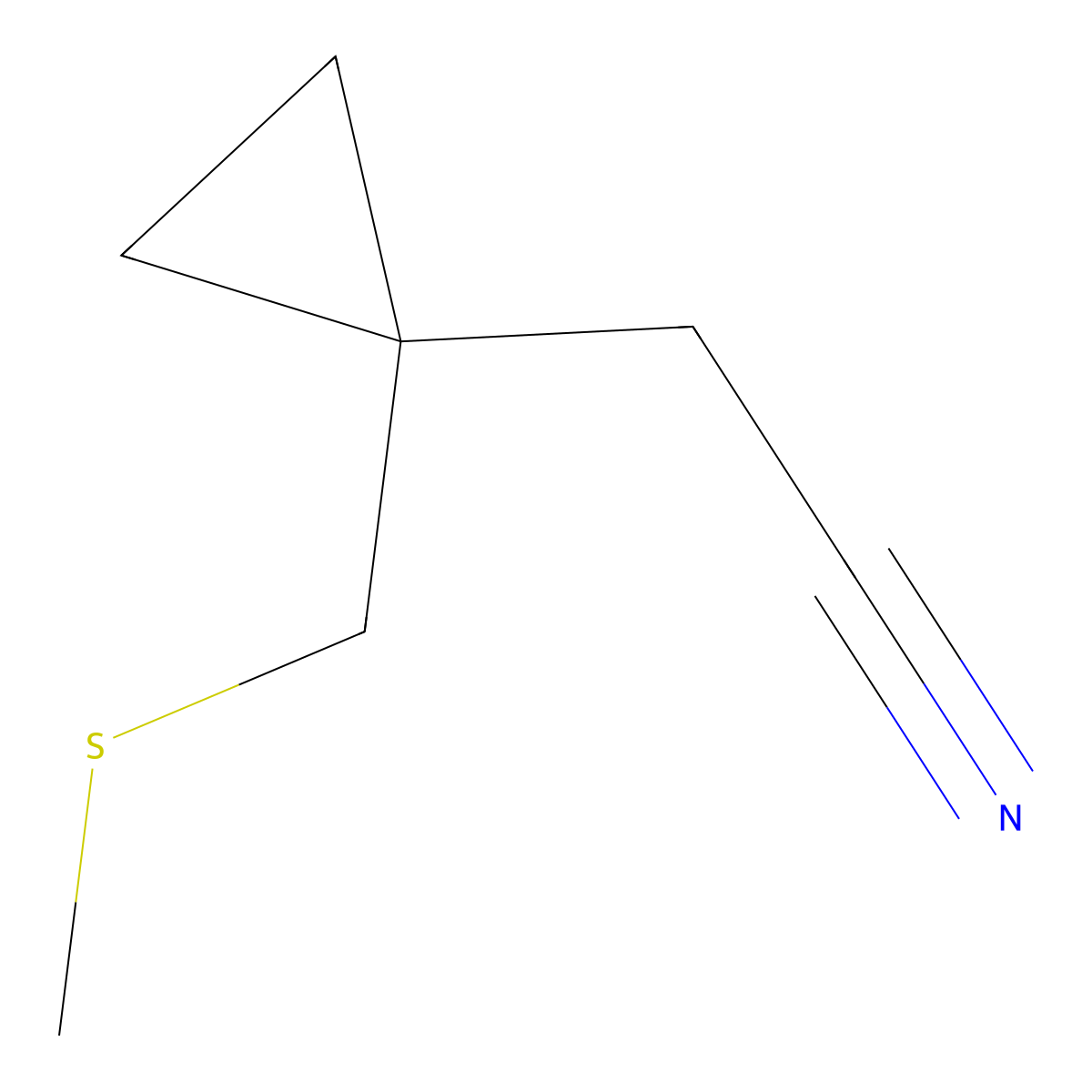 2-{1-[(Methylsulfanyl)methyl]cyclopropyl}acetonitrile molecular structure, CAS 1492523-77-9