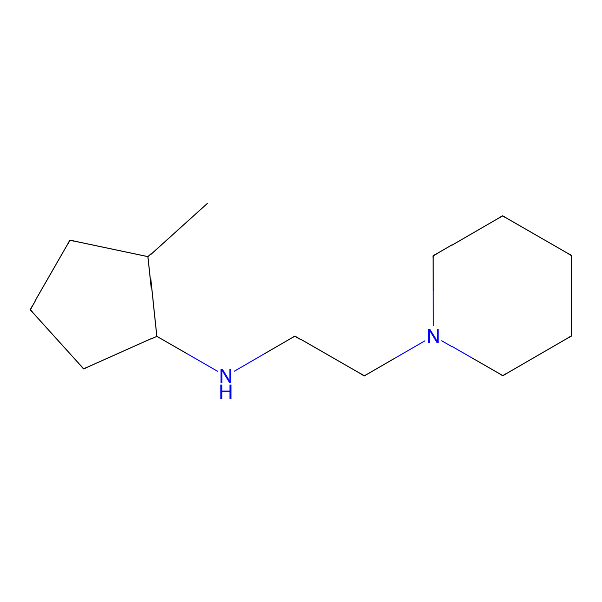 2-Methyl-N-[2-(piperidin-1-yl)ethyl]cyclopentan-1-amine molecular structure, CAS 1492535-42-8