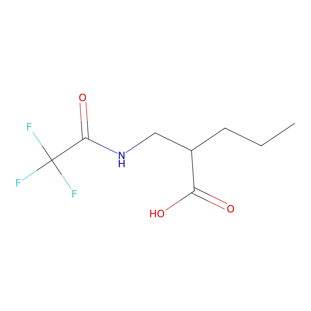 2-[(Trifluoroacetamido)methyl]pentanoic acid molecular structure, CAS 1492535-94-0