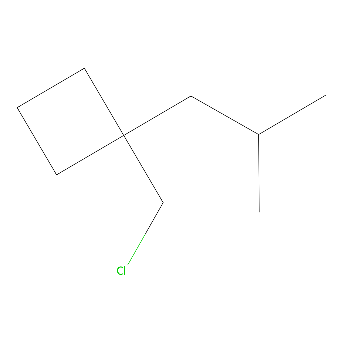 1-(Chloromethyl)-1-(2-methylpropyl)cyclobutane molecular structure, CAS 1492550-56-7