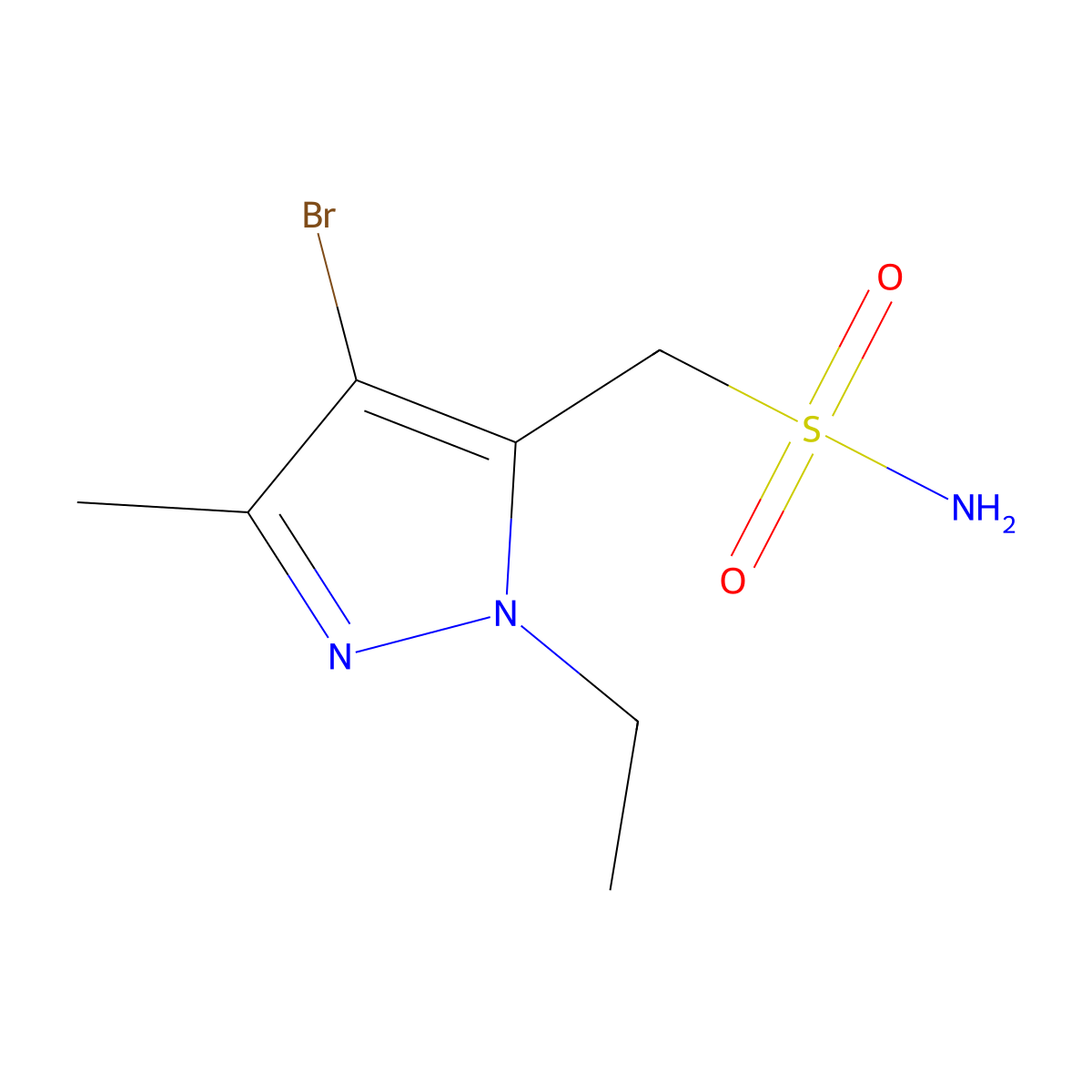 (4-Bromo-1-ethyl-3-methyl-1H-pyrazol-5-YL)methanesulfonamide molecular structure, CAS 1492551-50-4