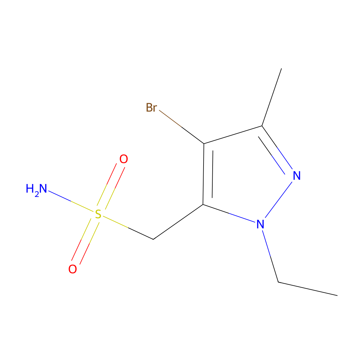 (4-Bromo-1-ethyl-3-methyl-1H-pyrazol-5-YL)methanesulfonamide molecular structure, CAS 1492551-50-4