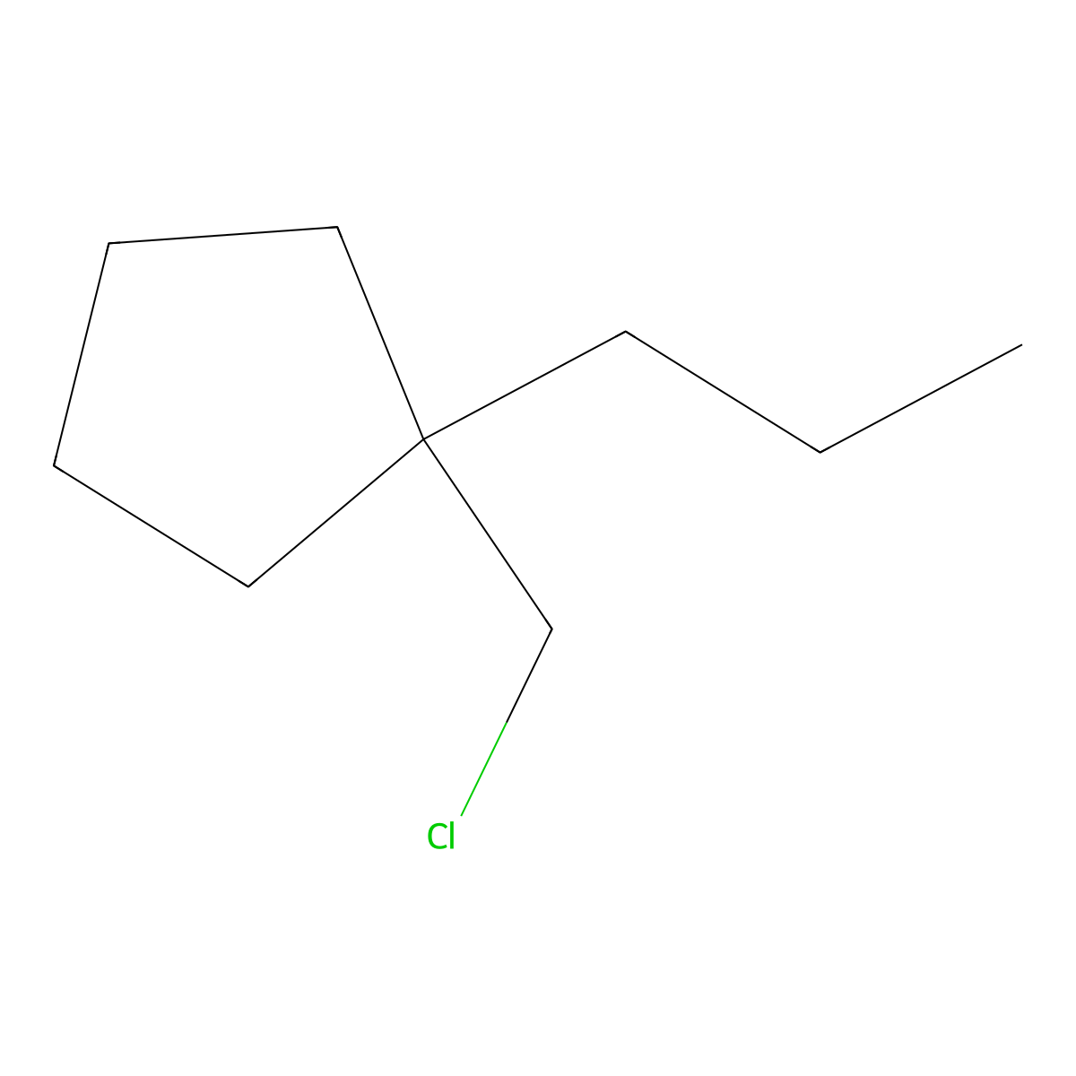 1-(Chloromethyl)-1-propylcyclopentane molecular structure, CAS 1492560-81-2