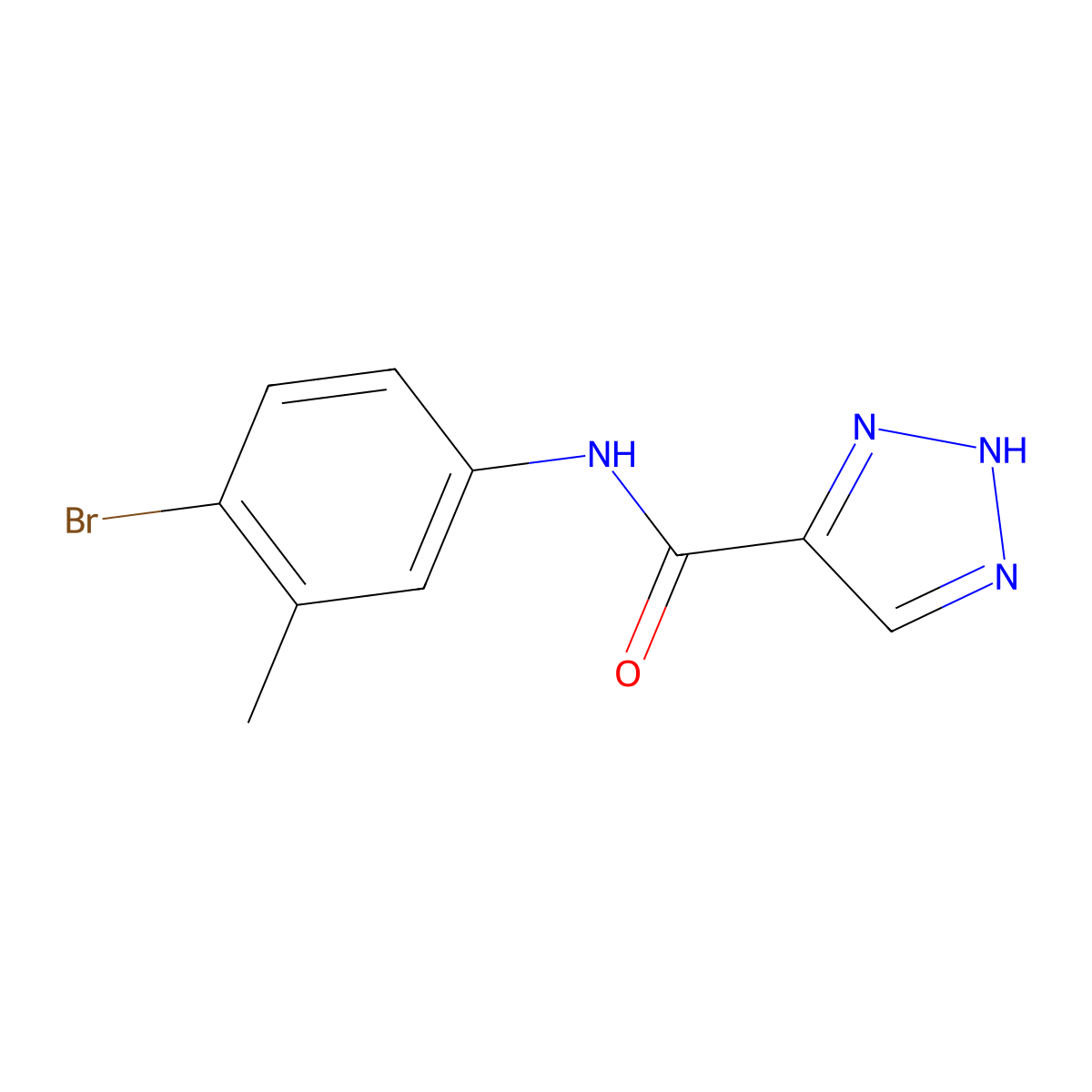 N-(4-bromo-3-methylphenyl)-1H-1,2,3-triazole-5-carboxamide molecular structure, CAS 1492563-87-7