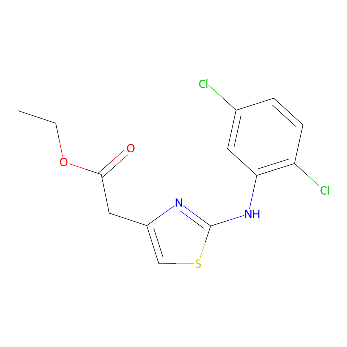 Ethyl 2-(4-(2,5-dichlorophenylamino)-3,5-thiazolyl)acetate molecular structure, CAS 1492564-32-5