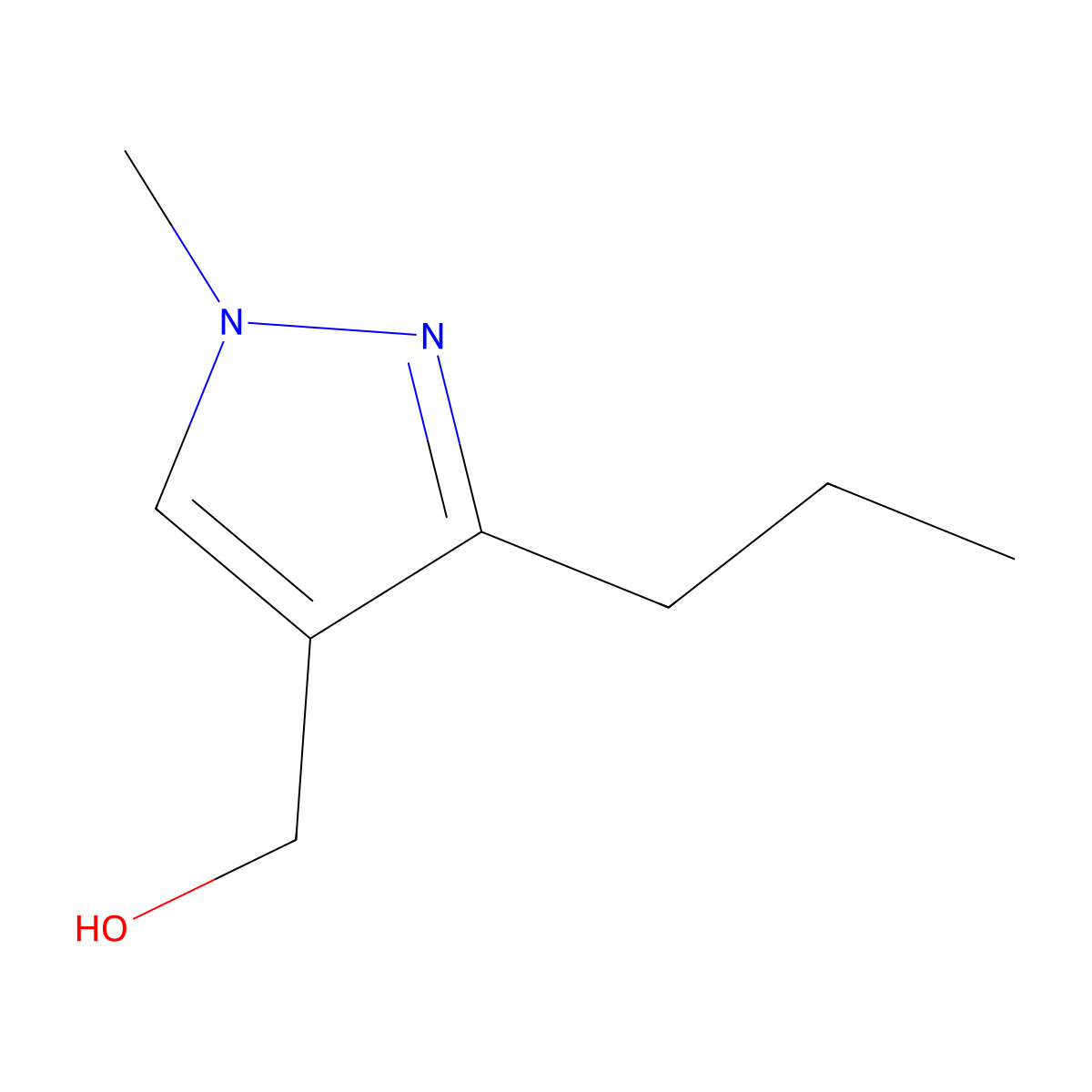 (1-methyl-3-propyl-1H-pyrazol-4-yl)methanol molecular structure, CAS 1492567-70-0