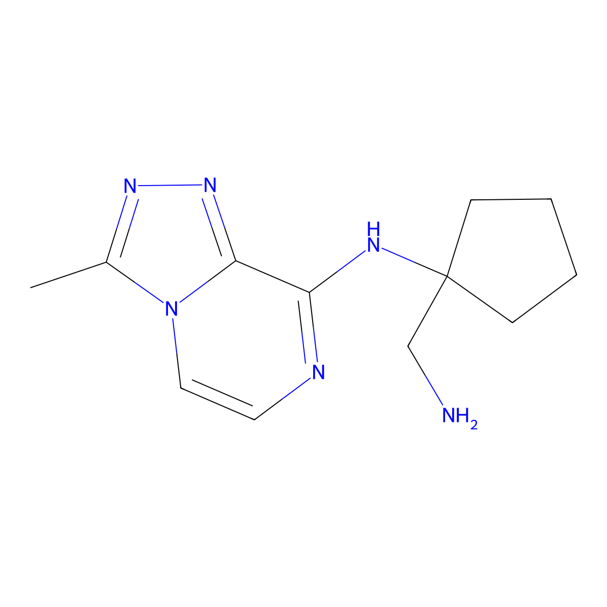 N-[1-(aminomethyl)cyclopentyl]-3-methyl-[1,2,4]triazolo[4,3-a]pyrazin-8-amine molecular structure, CAS 1492570-57-6