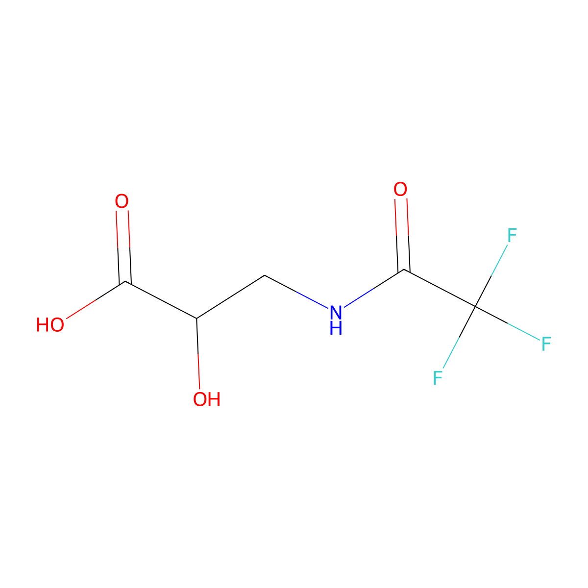 2-Hydroxy-3-(trifluoroacetamido)propanoic acid molecular structure, CAS 1492592-63-8