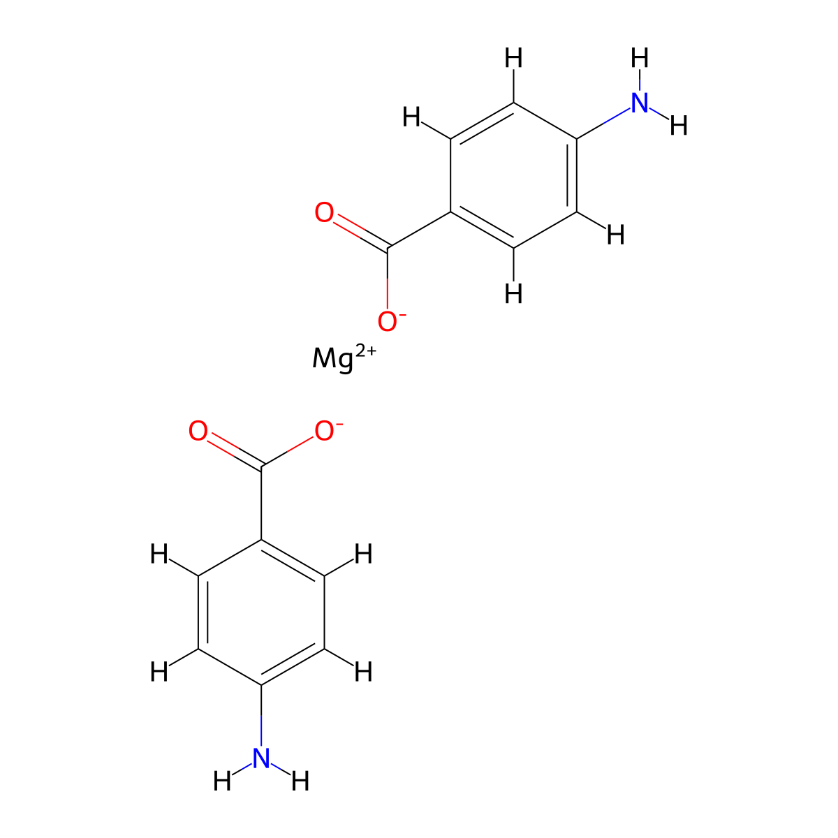 Benzoic acid, 4-amino-, magnesium salt (2:1) molecular structure, CAS 14926-08-0