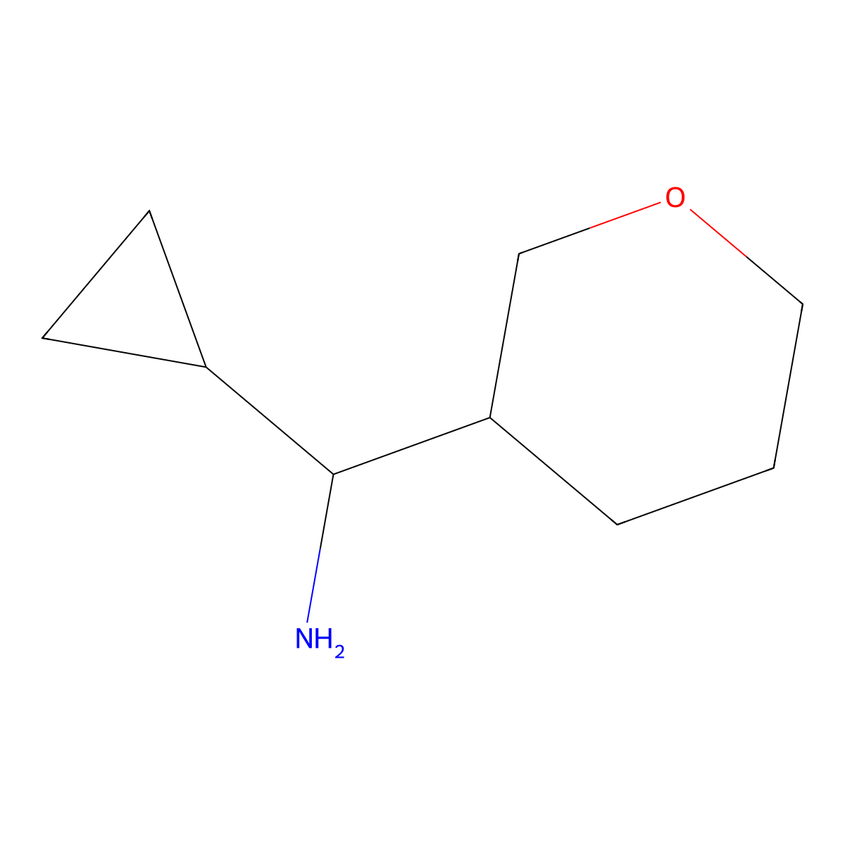 Cyclopropyl(oxan-3-yl)methanamine molecular structure, CAS 1492614-42-2