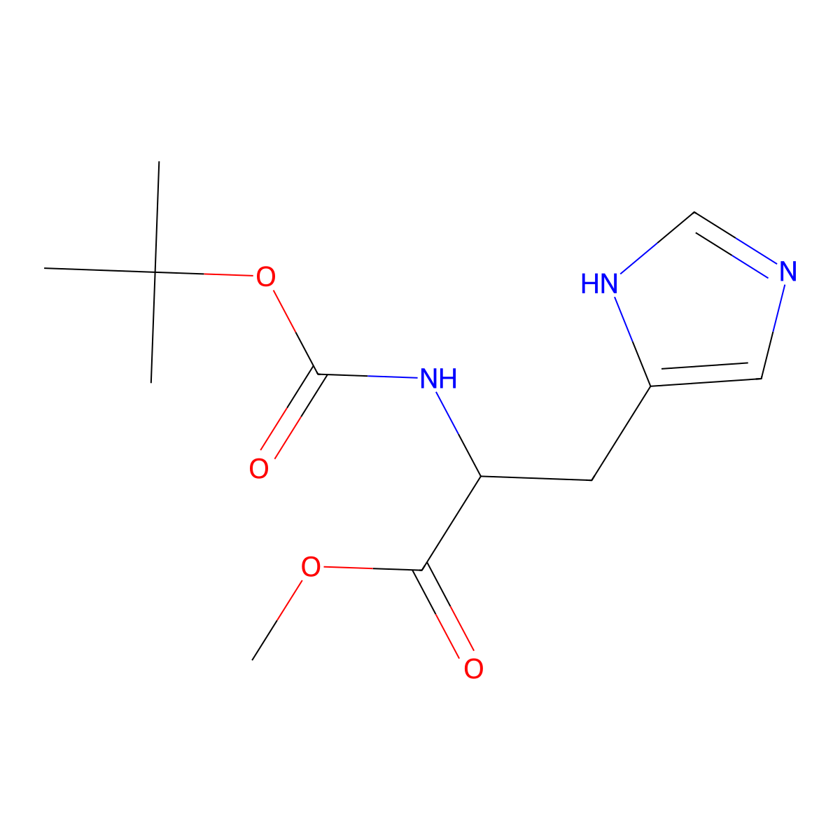 N-Boc-D-histidine methyl ester molecular structure, CAS 149263-87-6