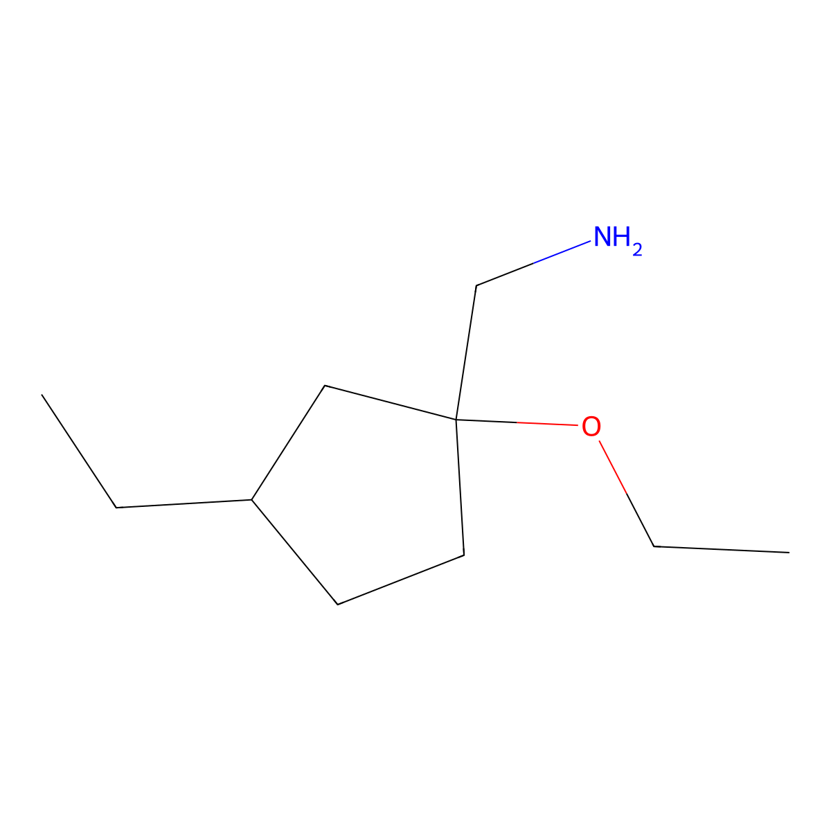 (1-Ethoxy-3-ethylcyclopentyl)methanamine molecular structure, CAS 1492631-63-6