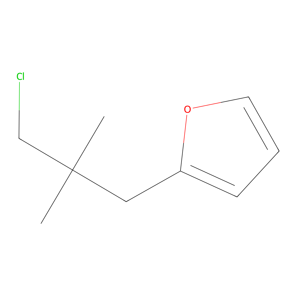 2-(3-Chloro-2,2-dimethylpropyl)furan molecular structure, CAS 1492645-77-8