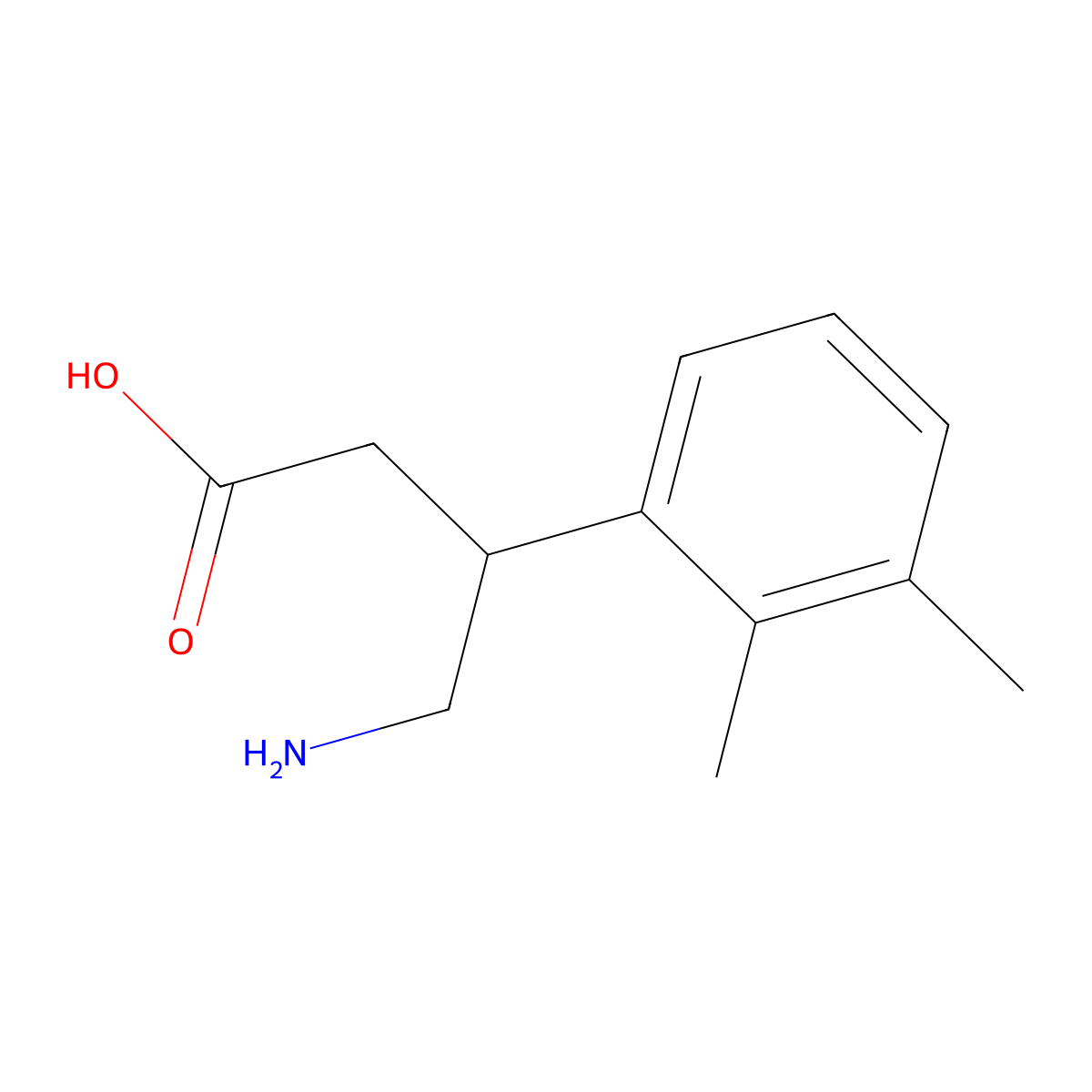 4-Amino-3-(2,3-dimethylphenyl)butanoic acid molecular structure, CAS 1492646-59-9