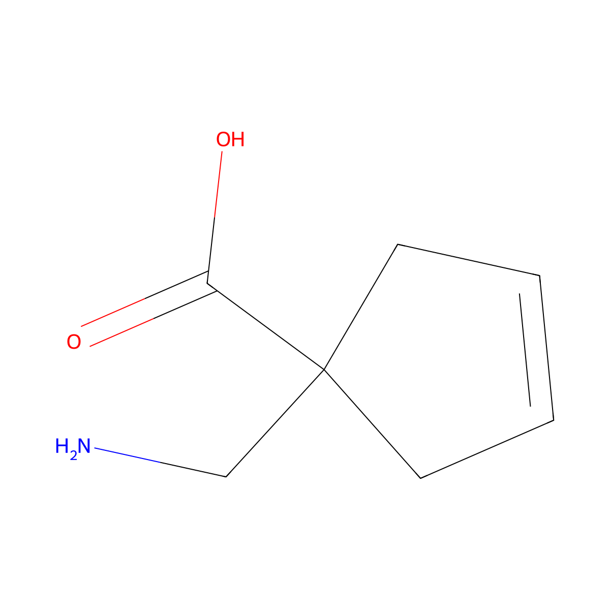 1-(Aminomethyl)cyclopent-3-ene-1-carboxylic acid molecular structure, CAS 1492655-40-9