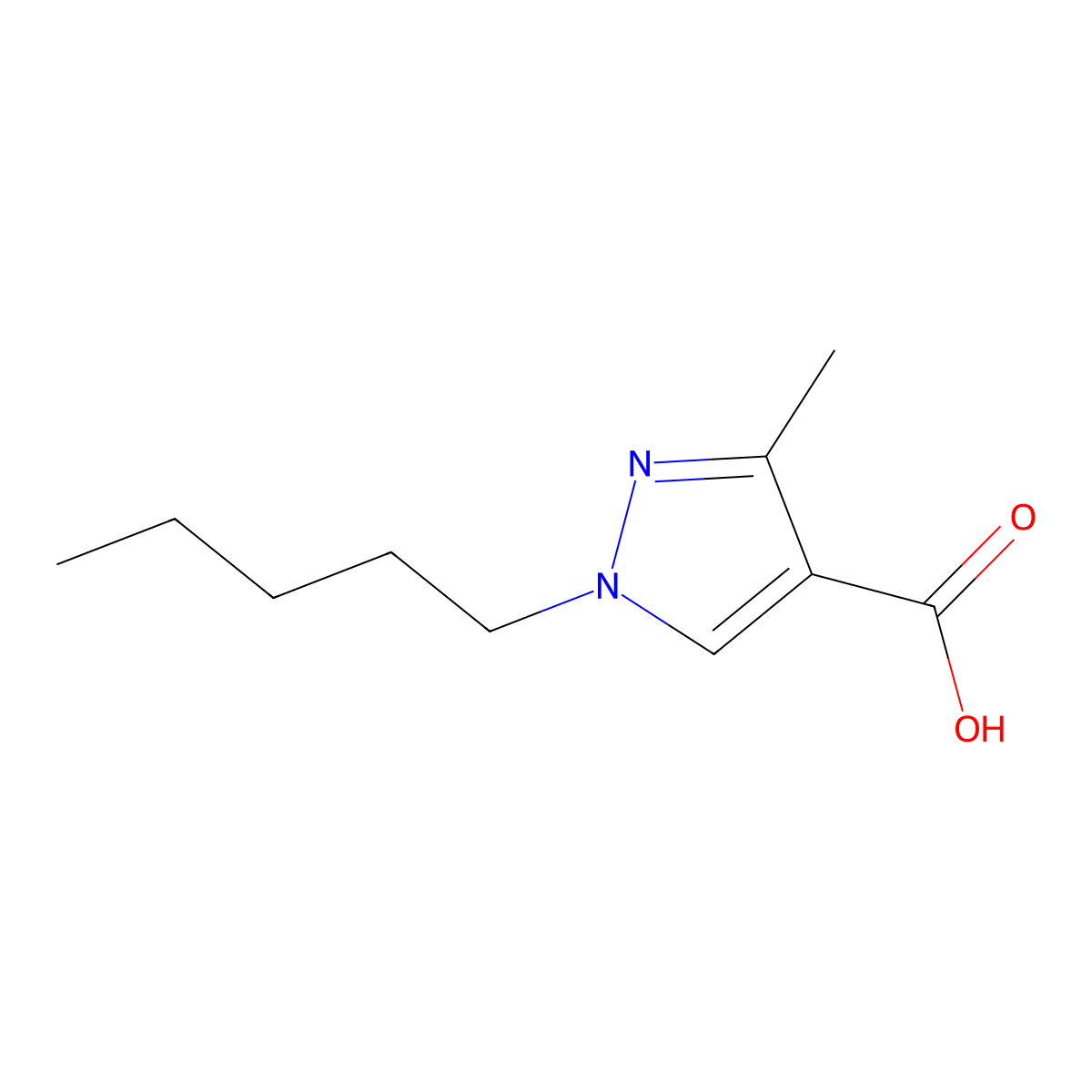 3-Methyl-1-pentyl-1h-pyrazole-4-carboxylic acid molecular structure, CAS 1492656-37-7