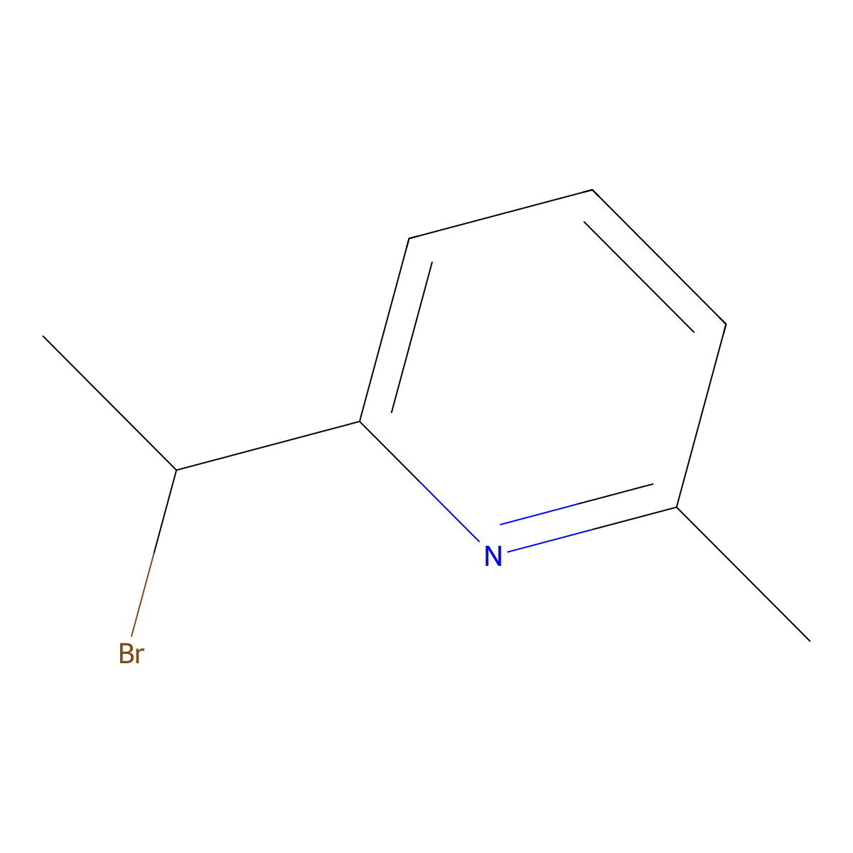 2-(1-Bromoethyl)-6-methylpyridine molecular structure, CAS 1492659-69-4