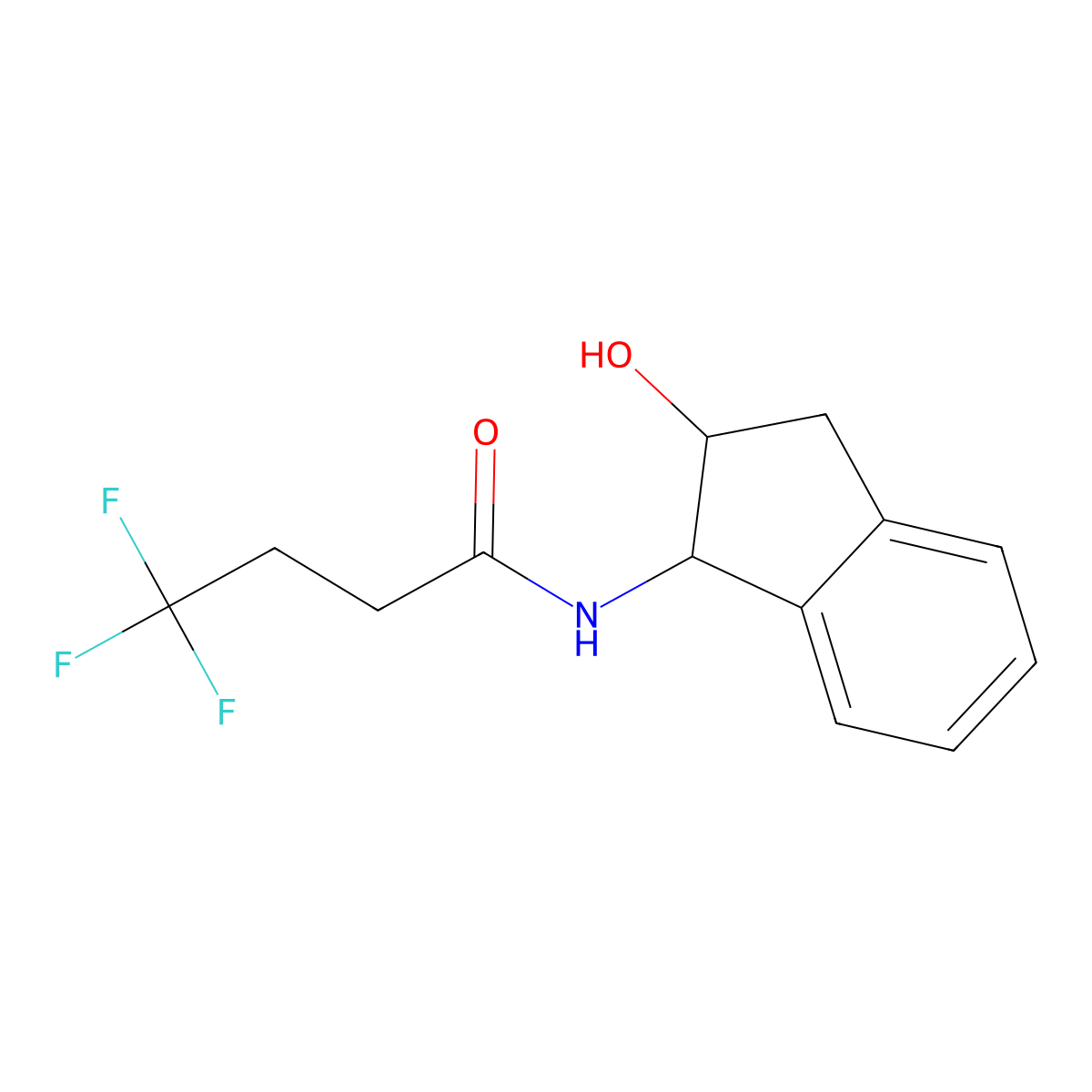 4,4,4-trifluoro-N-(2-hydroxy-2,3-dihydro-1H-inden-1-yl)butanamide molecular structure, CAS 1492660-72-6