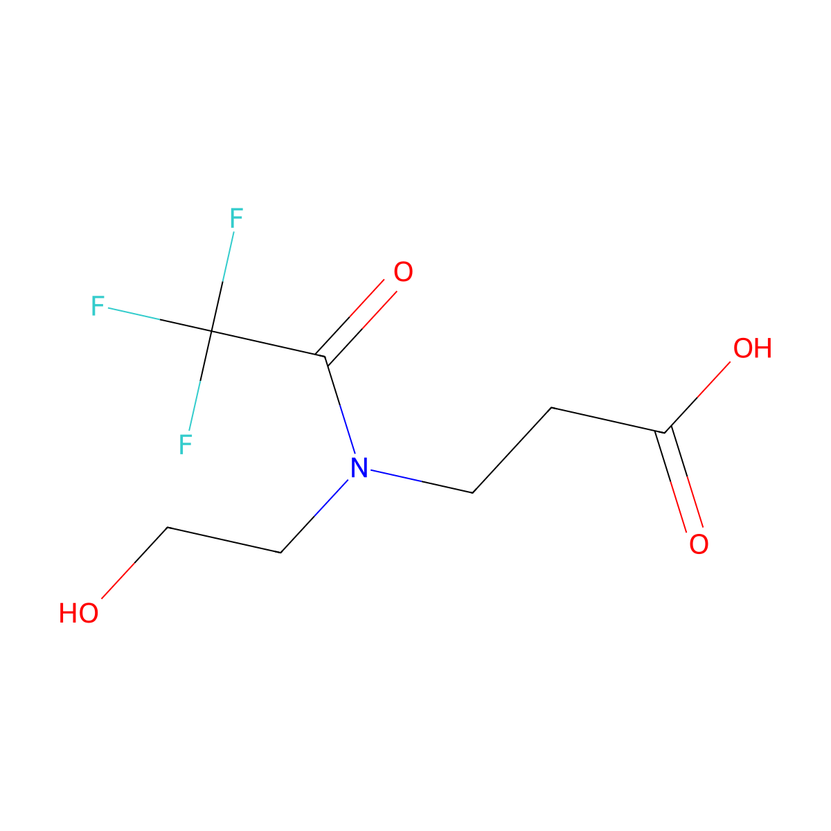 3-[2,2,2-trifluoro-N-(2-hydroxyethyl)acetamido]propanoic acid molecular structure, CAS 1492664-51-3