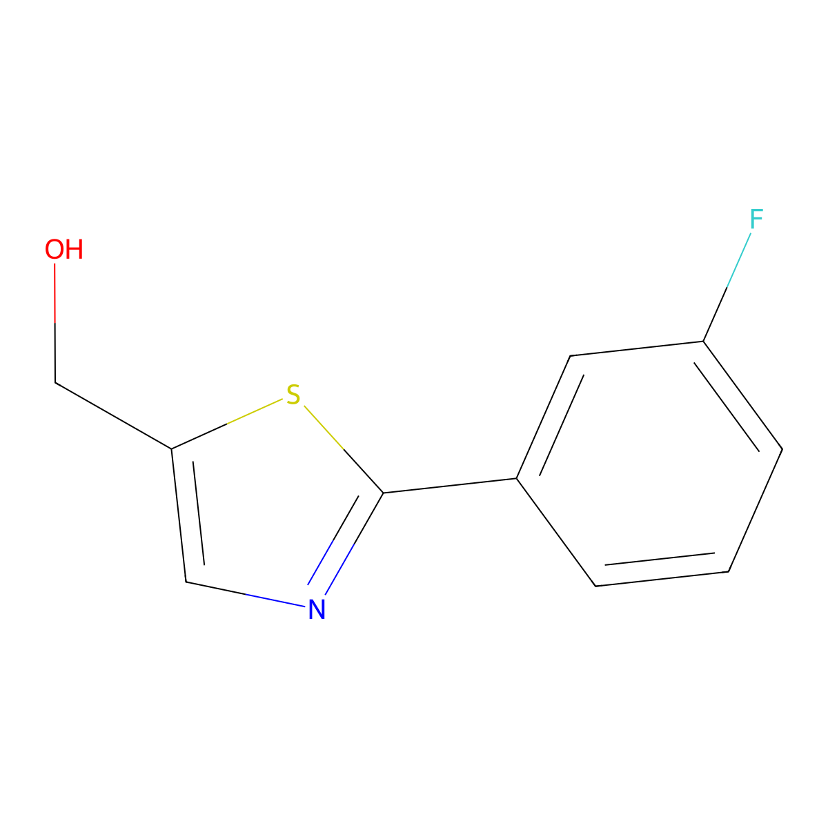(2-(3-Fluorophenyl)thiazol-5-yl)methanol molecular structure, CAS 1492668-22-0