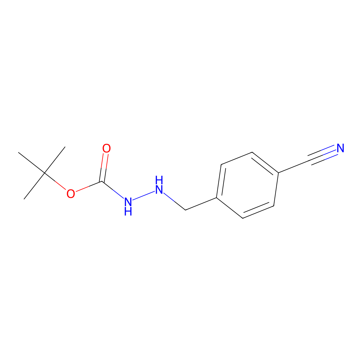 Tert-butyl 2-(4-cyanobenzyl)hydrazinecarboxylate molecular structure, CAS 149267-90-3