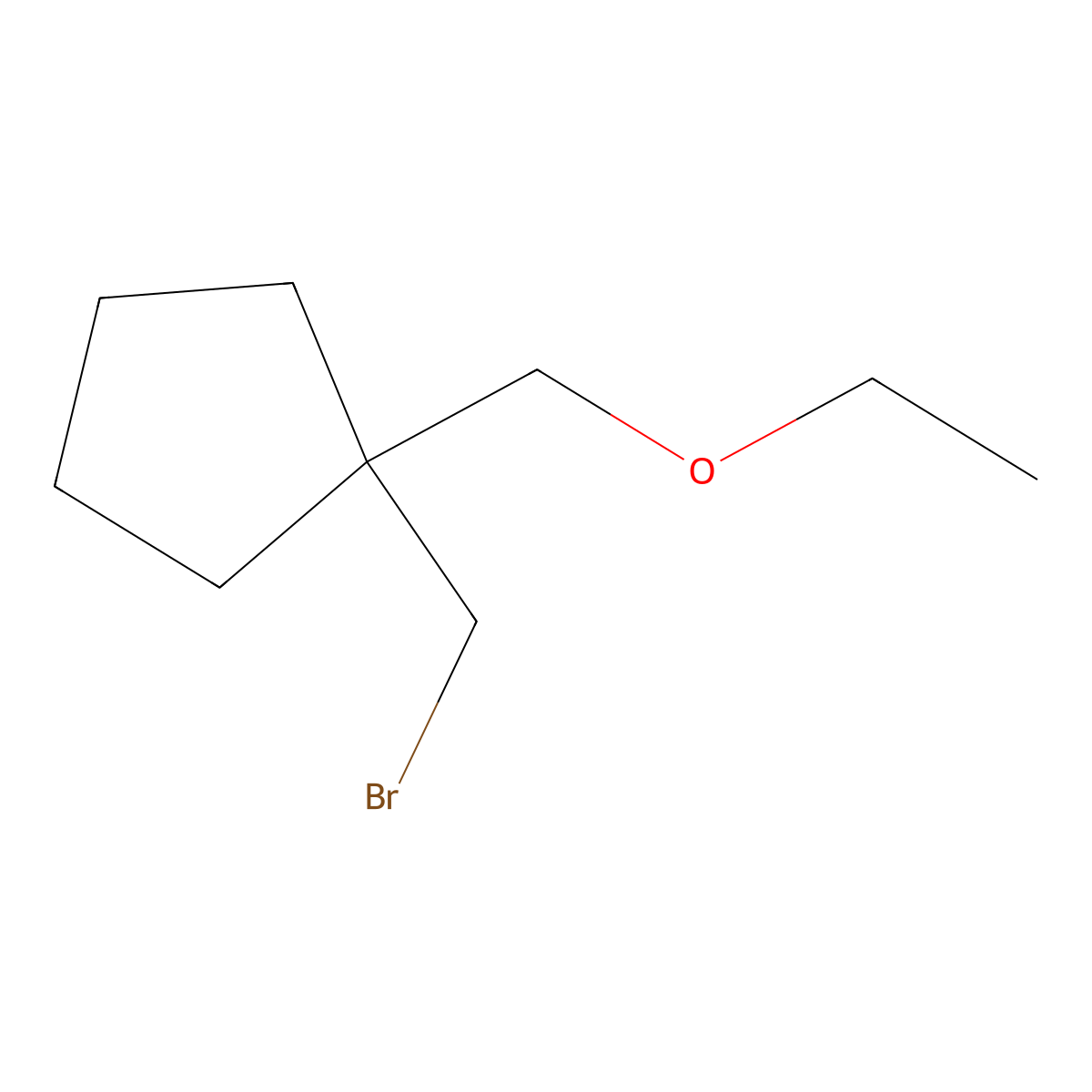 1-(Bromomethyl)-1-(ethoxymethyl)cyclopentane molecular structure, CAS 1492683-64-3