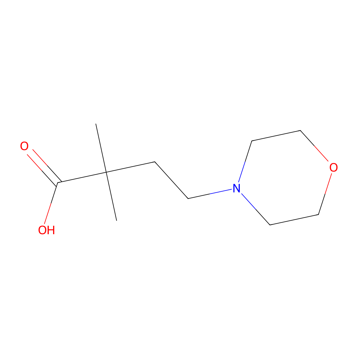 2,2-Dimethyl-4-morpholinobutanoic acid molecular structure, CAS 1492685-98-9