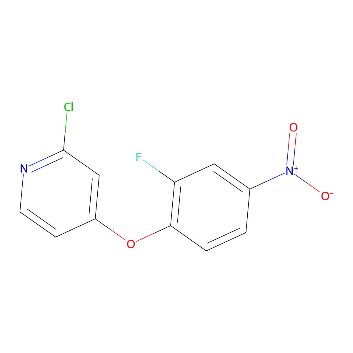 2-Chloro-4-(2-fluoro-4-nitrophenoxy)pyridine molecular structure, CAS 1492699-29-2