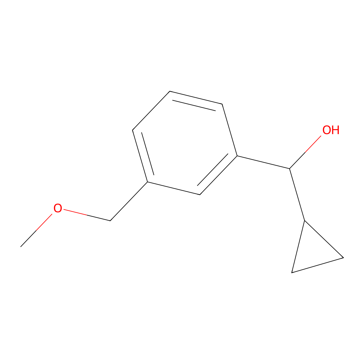 alpha-Cyclopropyl-3-(methoxymethyl)benZenemethanol molecular structure, CAS 1492709-05-3