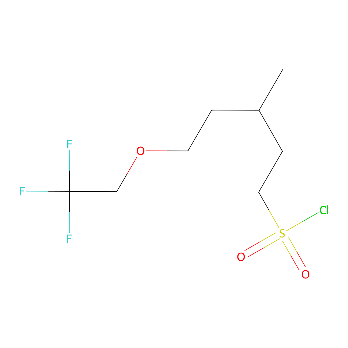3-Methyl-5-(2,2,2-trifluoroethoxy)pentane-1-sulfonyl chloride molecular structure, CAS 1492715-30-6