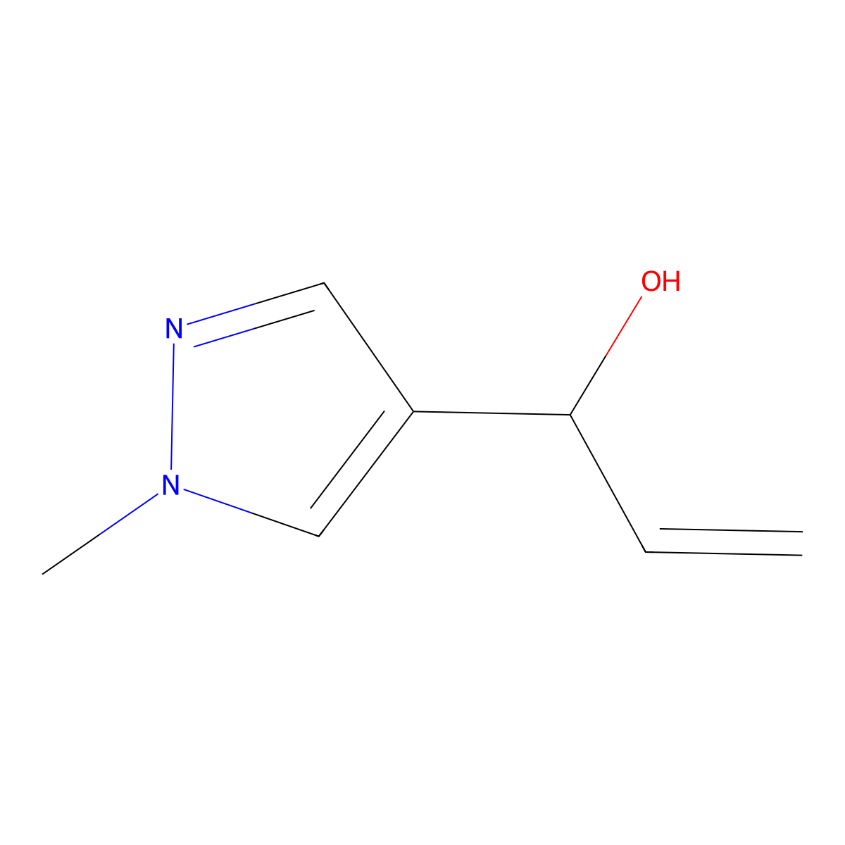 1-(1-methyl-1H-pyrazol-4-yl)prop-2-en-1-ol molecular structure, CAS 1492719-69-3