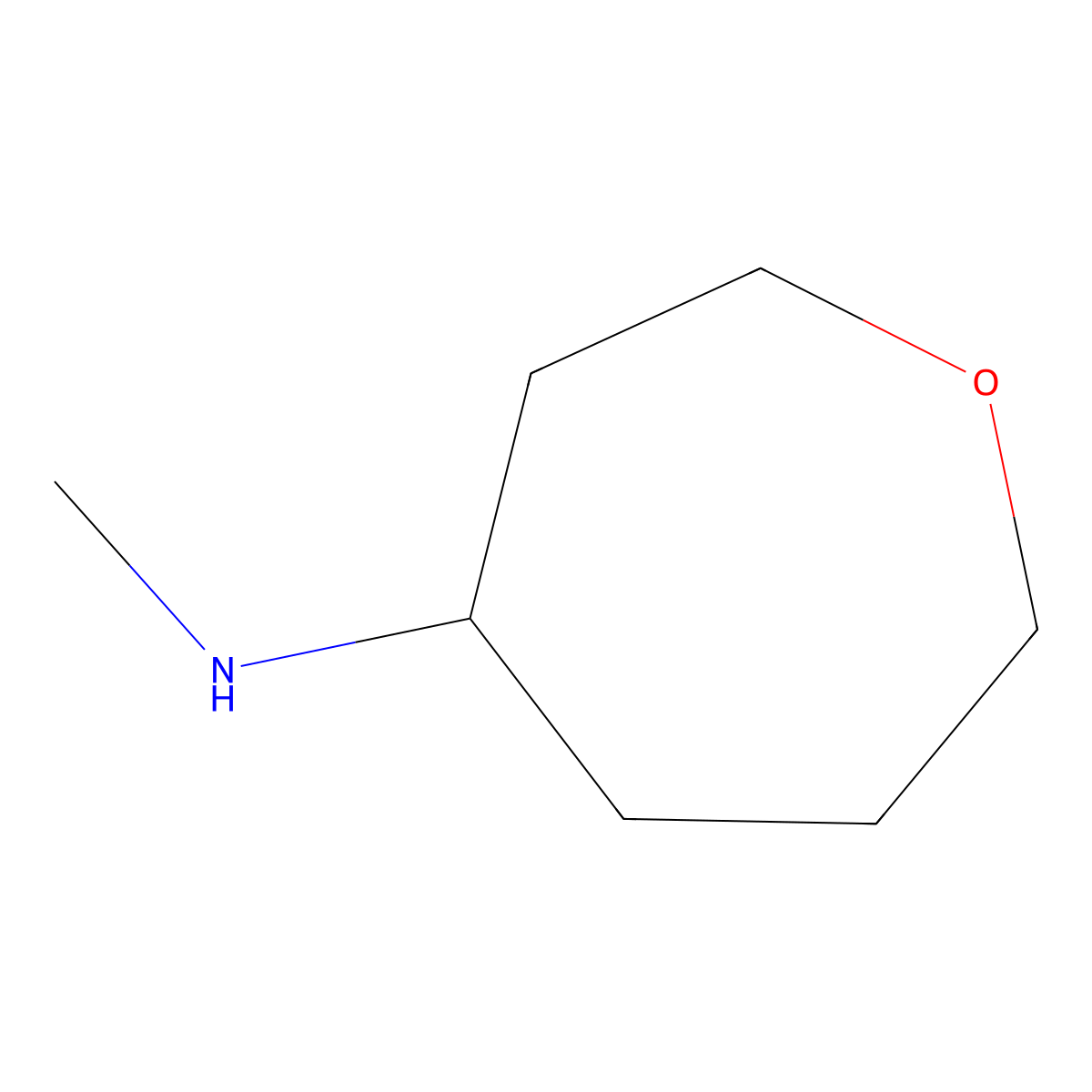 N-methyloxepan-4-amine molecular structure, CAS 1492728-67-2