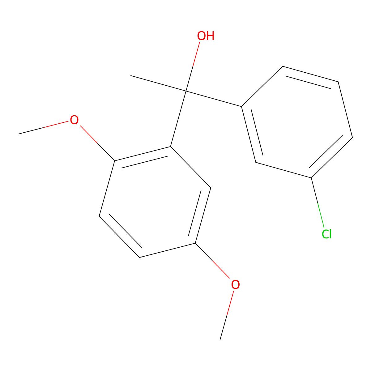alpha-(3-Chlorophenyl)-2,5-dimethoxy-alpha-methylbenzenemethanol molecular structure, CAS 1492746-26-5