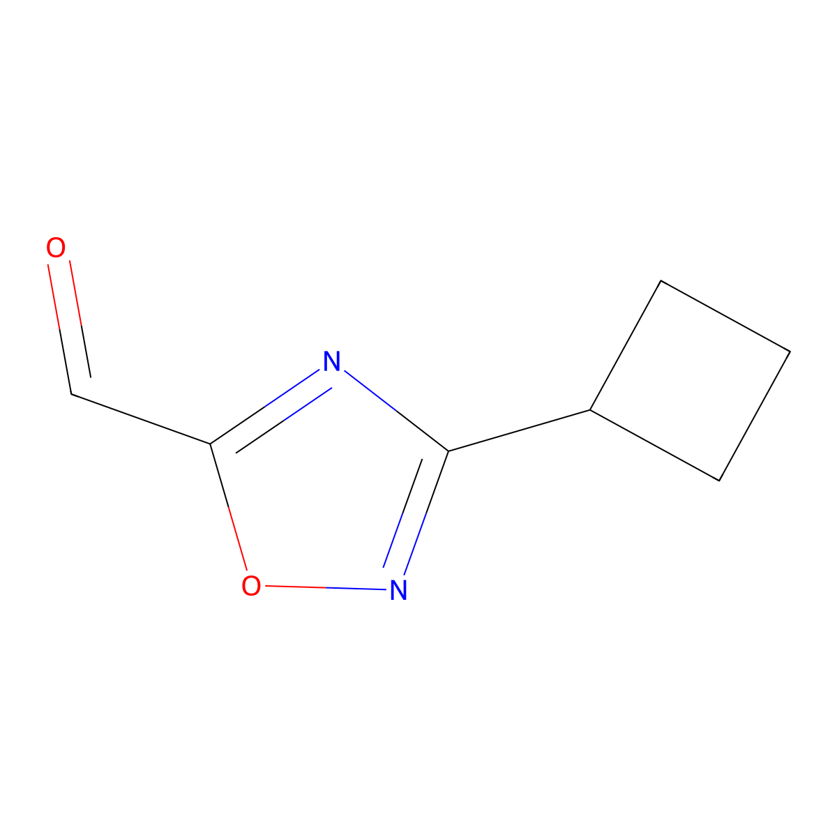 3-Cyclobutyl-1,2,4-oxadiazole-5-carbaldehyde molecular structure, CAS 1492748-82-9
