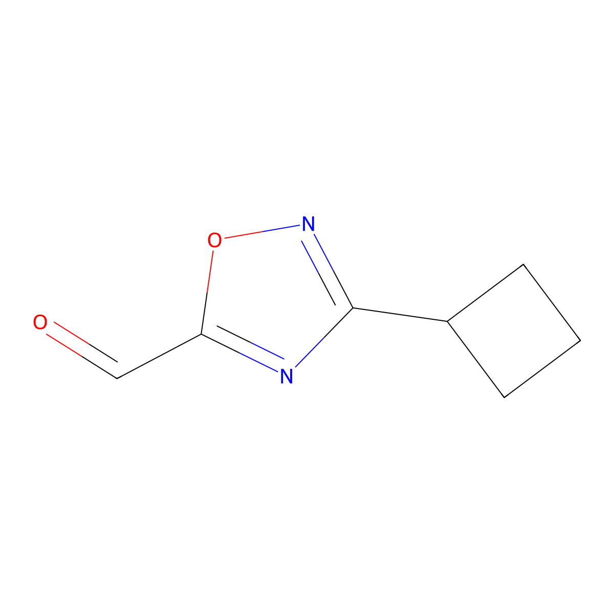 3-Cyclobutyl-1,2,4-oxadiazole-5-carbaldehyde molecular structure, CAS 1492748-82-9